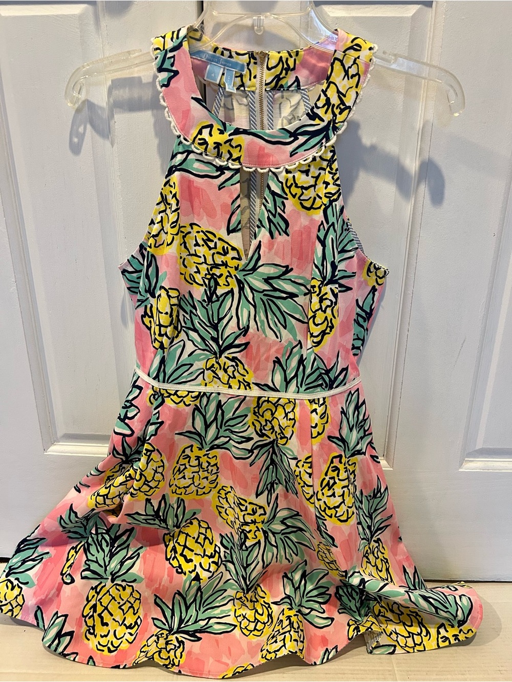 Draper James Pink Pineapple Print Halter Dress
